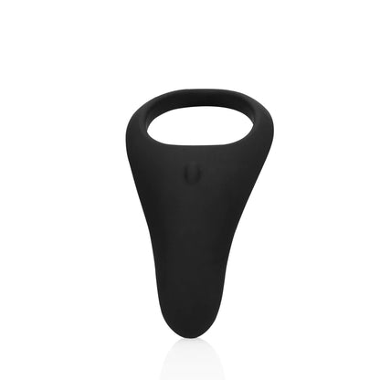 Anillo vibrador para el pene con base para los testiculos - Negro regaliz