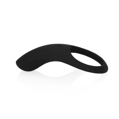 Anillo vibrador para el pene con base para los testiculos - Negro regaliz