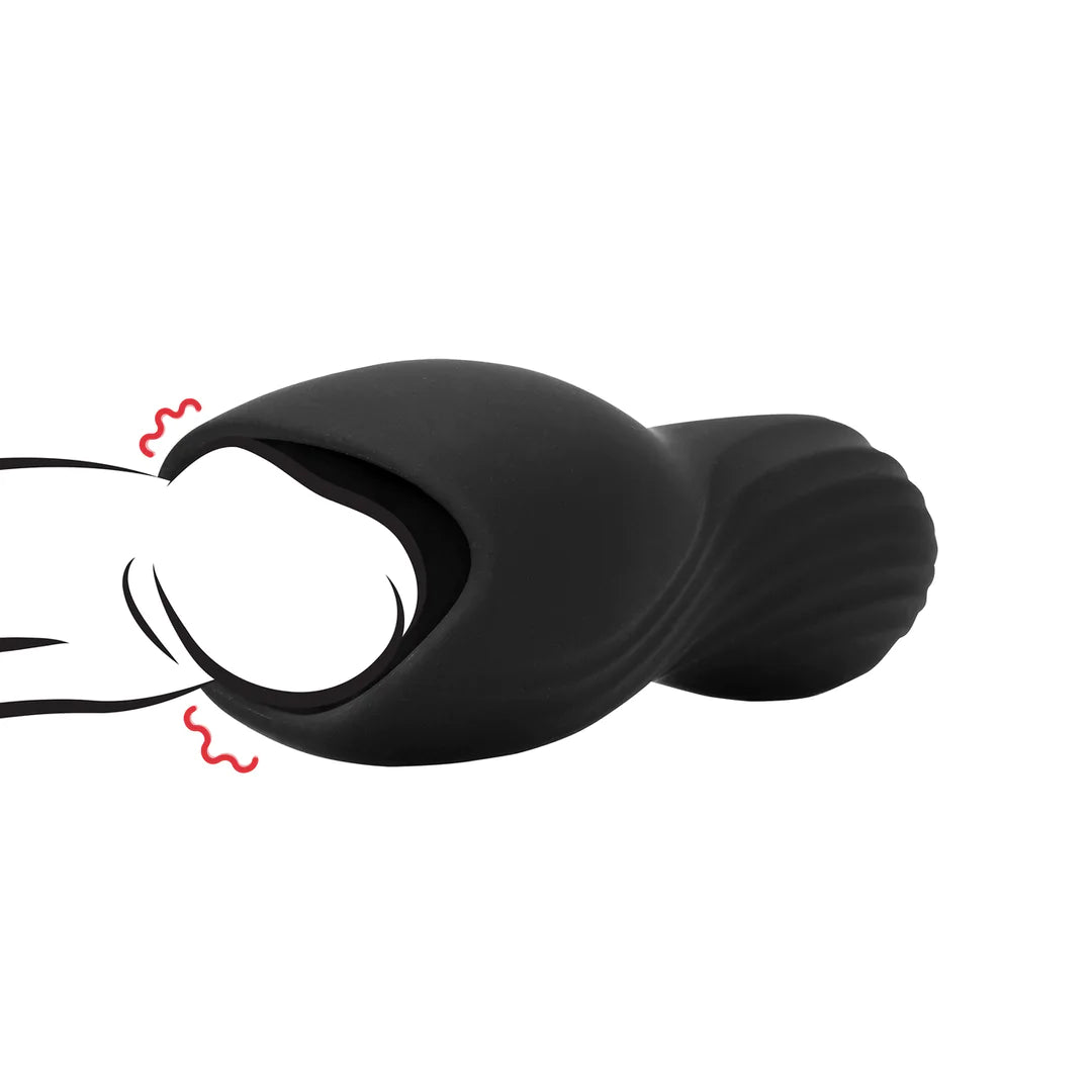 Masturbador funda vibradora - negro regaliz