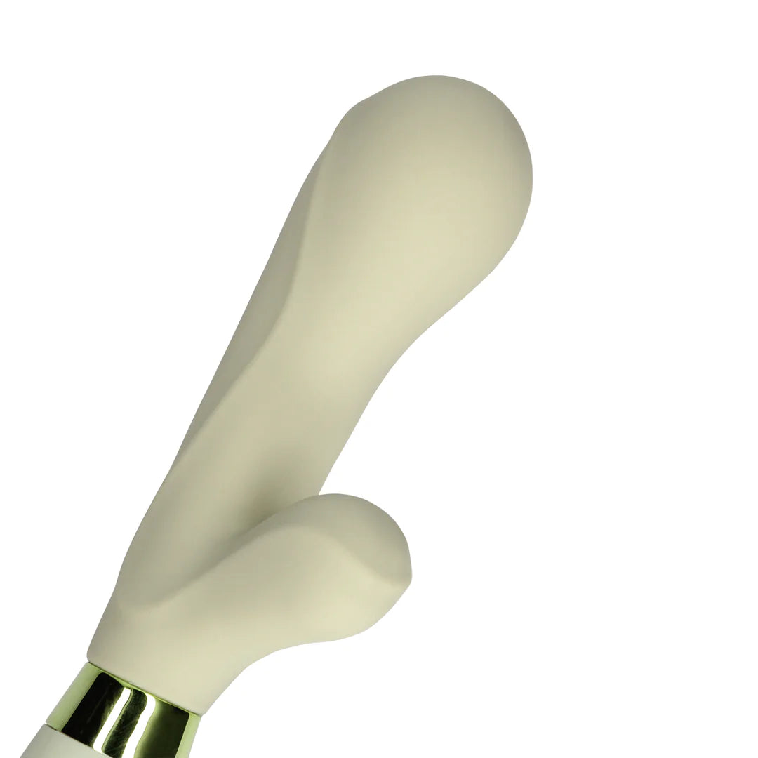 Vibrador de silicona tipo conejo - Verde brumoso