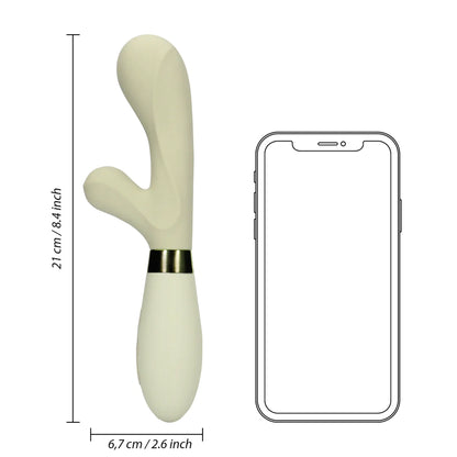 Vibrador de silicona tipo conejo - Verde brumoso