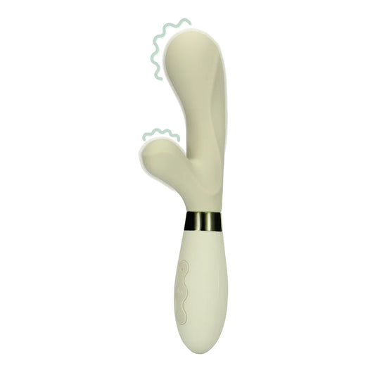 Vibrador de silicona tipo conejo - Verde brumoso