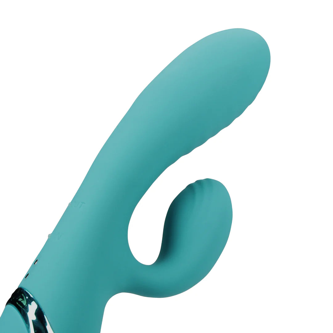 Vibrador inflable de conejo - Azul pavo real