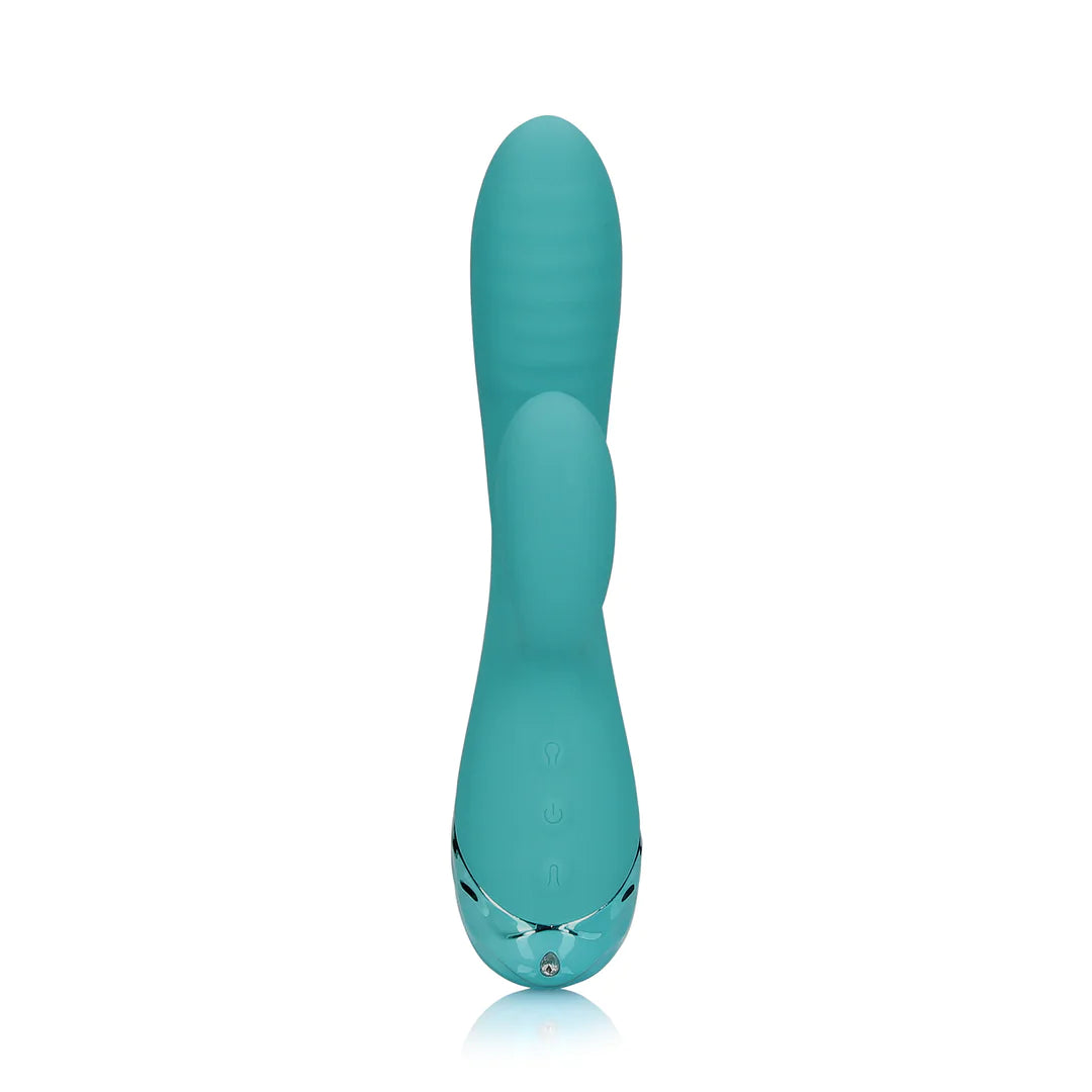 Vibrador inflable de conejo - Azul pavo real