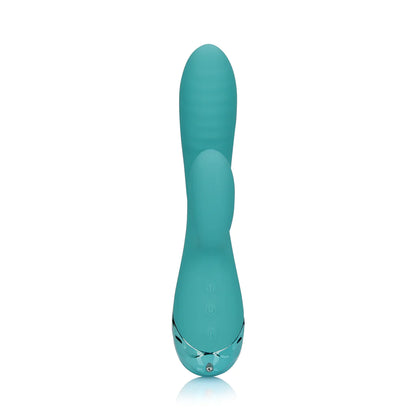 Vibrador inflable de conejo - Azul pavo real