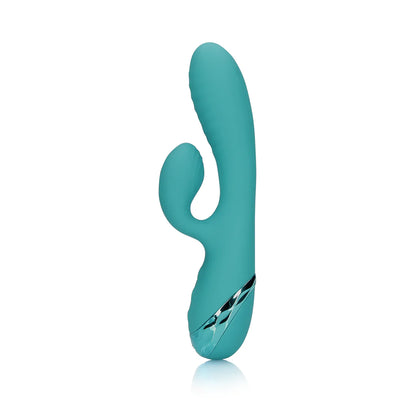 Vibrador inflable de conejo - Azul pavo real