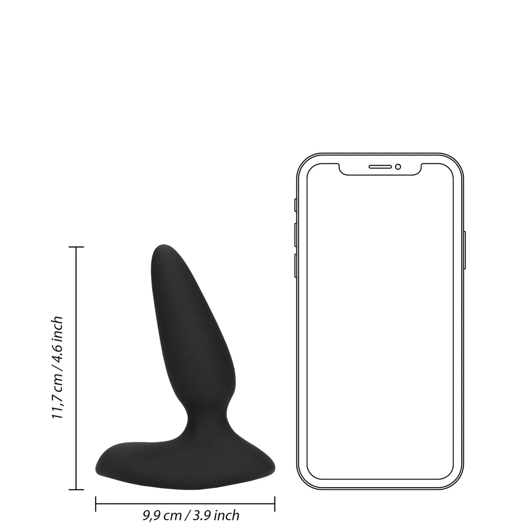 Plug anal vibrador suave con control remoto - Negro regaliz