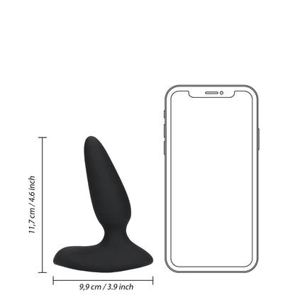 Plug anal vibrador suave con control remoto - Negro regaliz