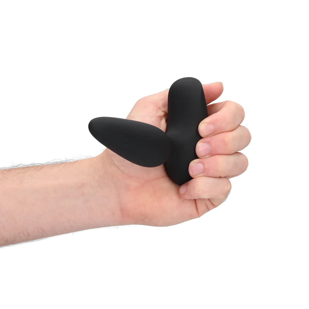 Plug anal vibrador suave con control remoto - Negro regaliz