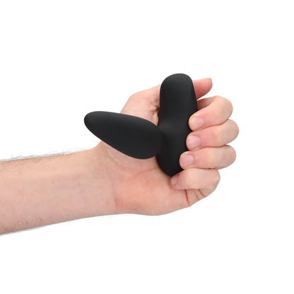 Plug anal vibrador suave con control remoto - Negro regaliz