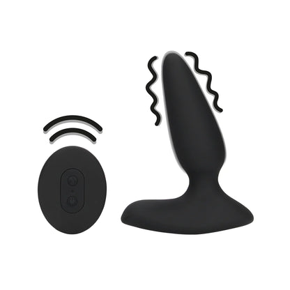 Plug anal vibrador suave con control remoto - Negro regaliz