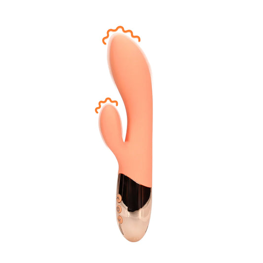 Vibrador de conejo de silicona ultra suave - Cerámica color melocotón