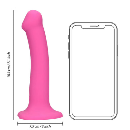 Dildo con Vibracion No Fálico - Rosa Fuerte