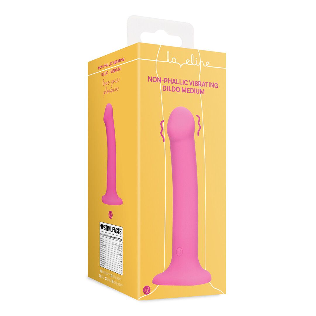 Dildo con Vibracion No Fálico - Rosa Fuerte