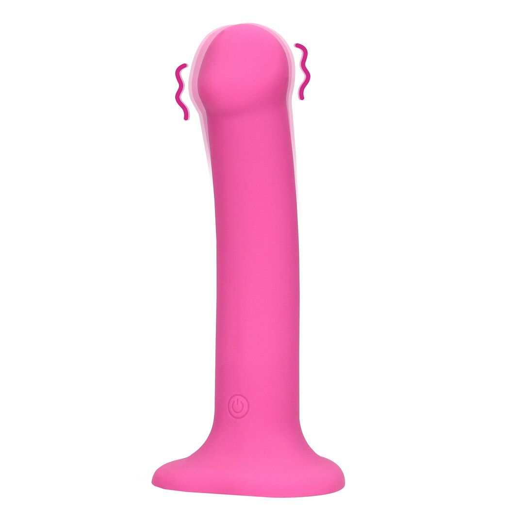 Dildo con Vibracion No Fálico - Rosa Fuerte