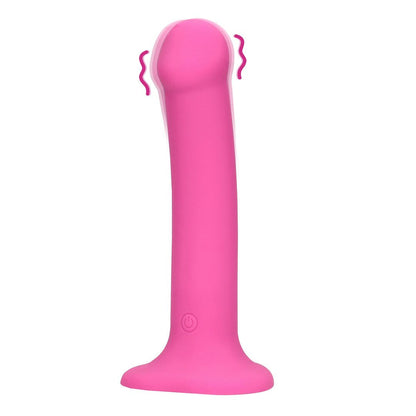 Dildo con Vibracion No Fálico - Rosa Fuerte