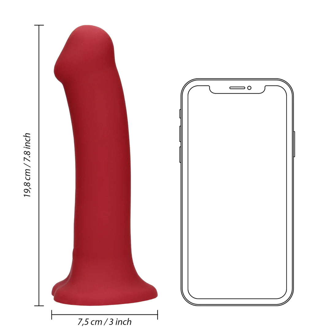 Dildo vibrador no fálico - Grande - Rojo Frambuesa