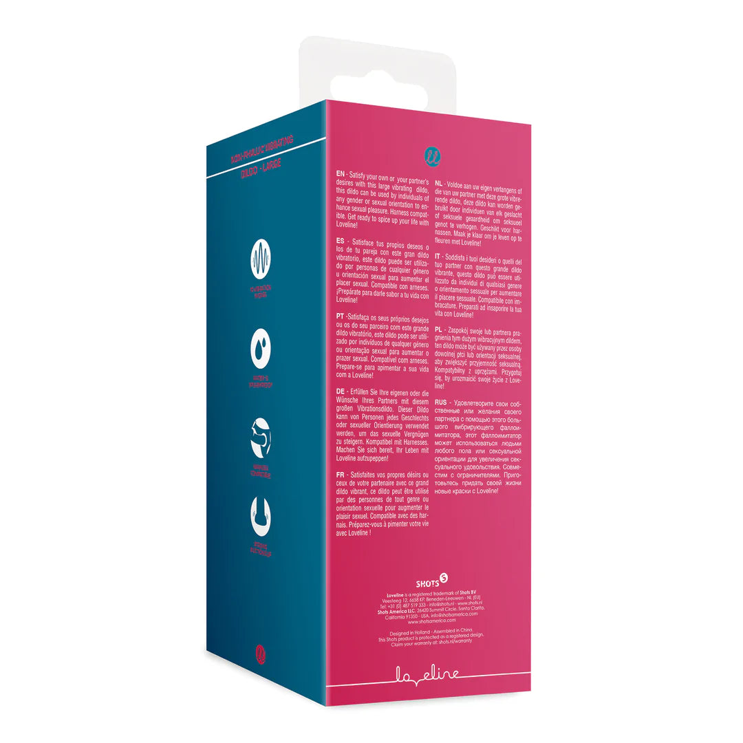 Dildo vibrador no fálico - Grande - Rojo Frambuesa