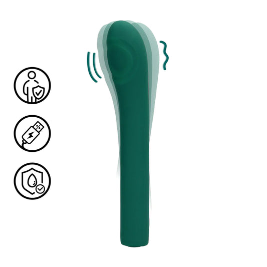 Vibrador de punto G y P - Pulse Wave - Cristal verde