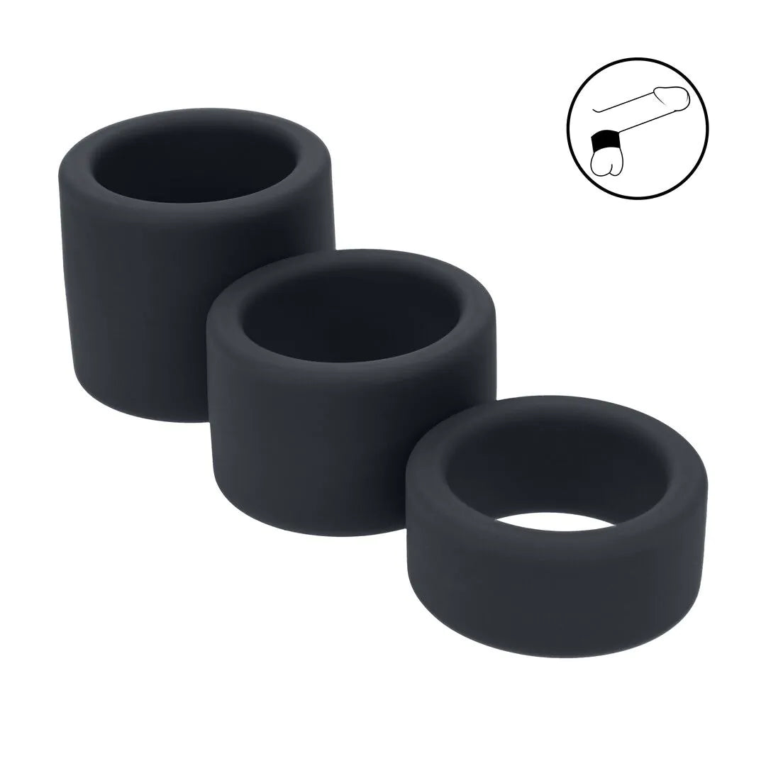 Ballstretcher set de silicona liquida of 3 - S/M/L - Black