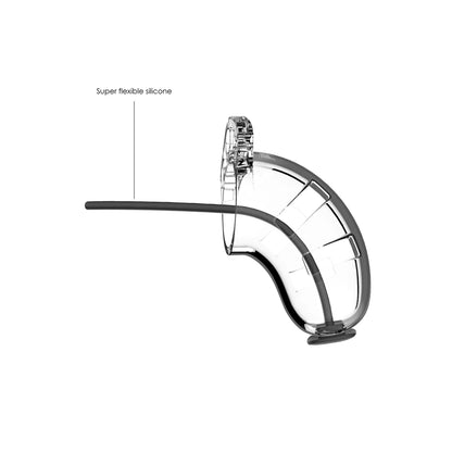 Jaula de castidad modelo 15 con sonda uretral - 3,5" / 9 cm