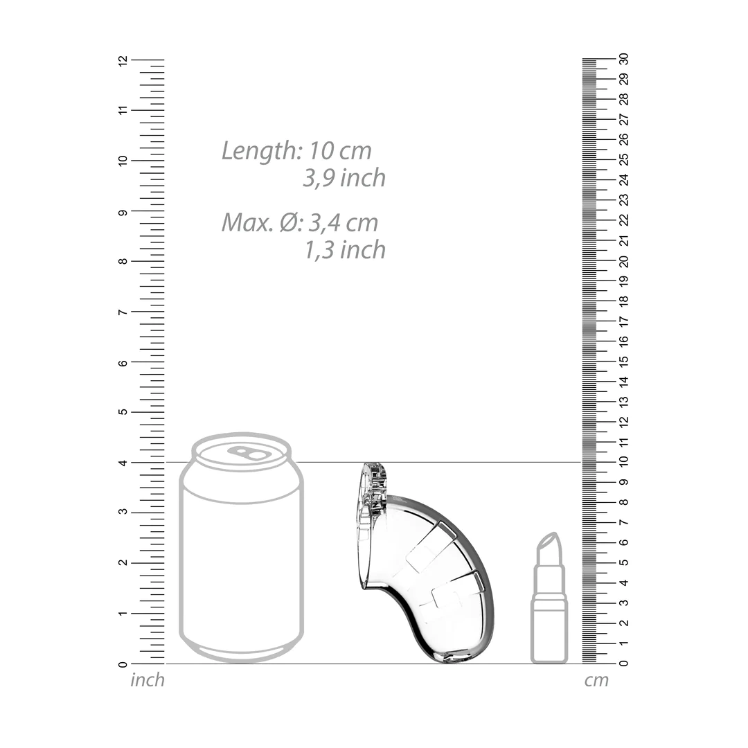 Jaula de castidad modelo 15 con sonda uretral - 3,5" / 9 cm