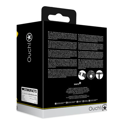 Cinturón de castidad de cuero sintético con correas - Negro