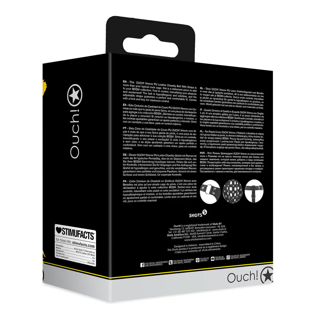 Suspensorio de castidad de cuero sintético - Negro