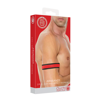 Brazaletes de Neopreno 2 unds. Rojo y negro