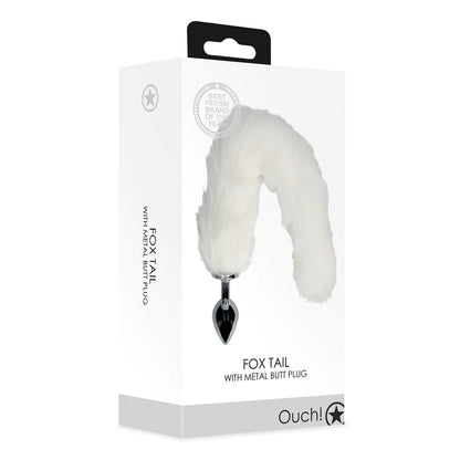 Cola de zorro con plug de metal - Blanco