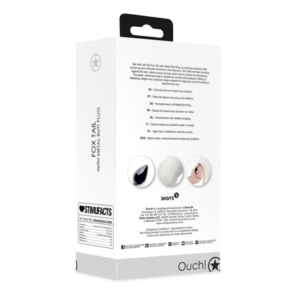 Cola de zorro con plug de metal - Blanco