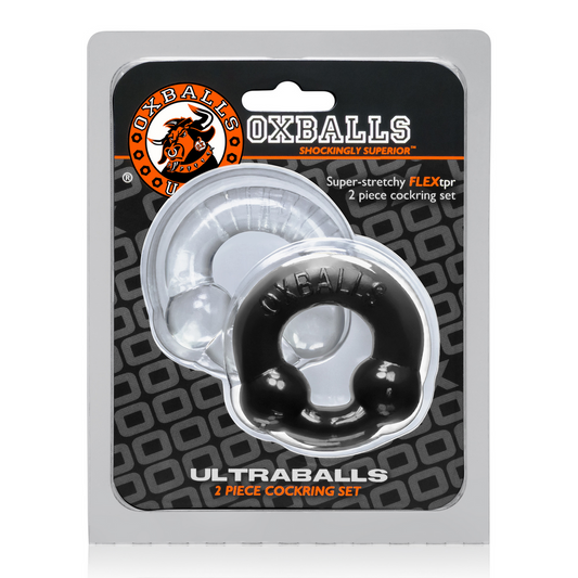 Ultraballs - pack-2 Nodule Pressure Cockrings - Black / Clear