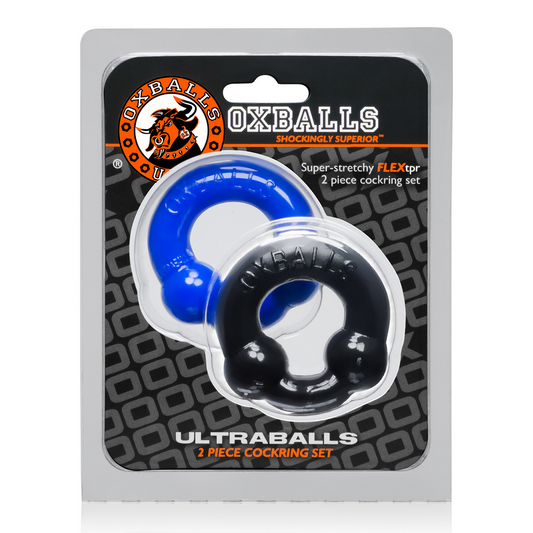 Ultraballs - pack-2 Nodule Pressure Cockrings - Black/Police Blue