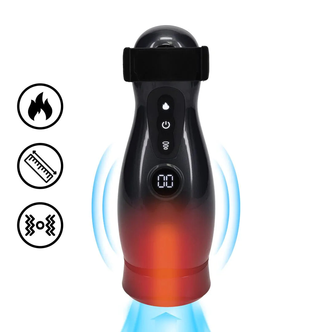 Virtuo - Masturbador con bomba de succión y vibración con accesorio para teléfono - Metalizado