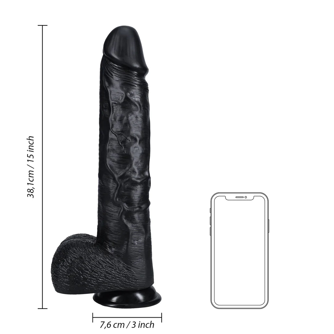 Dildo extragrande con bolas de 38 cm (15")