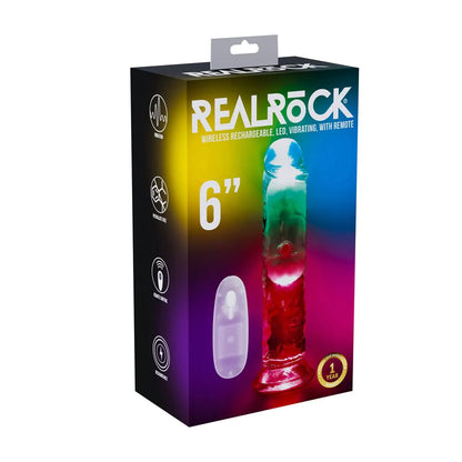 Dildo vibrador LED - 15 cm / 6" - Transparente
