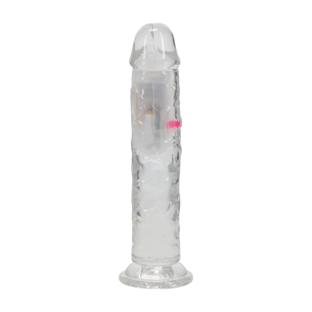 Dildo vibrador LED - 18 cm / 7" - Transparente