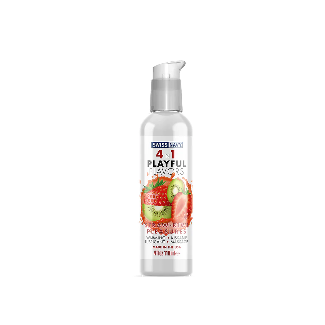 Lubricante 4 en 1 con sabor a fresa y kiwi - 118 ml