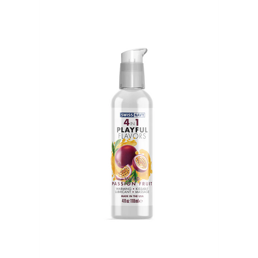 Lubricante 4 en 1 con sabor a maracuyá silvestre - Fruta de la pasion- 118 ml