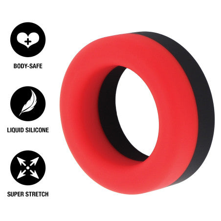 Anillo para el Pene Prolong Power Negro-Rojo 30mm