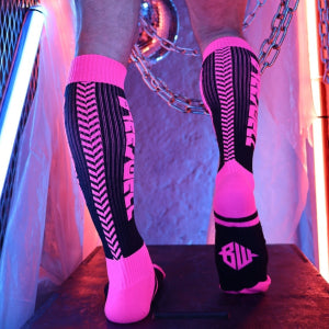 Calcetines Altos Eternity Negro-Rosa Neón