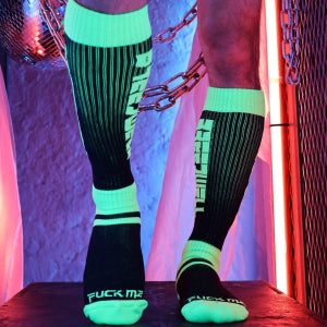 Calcetines Altos Eternity Negro-Verde Neón