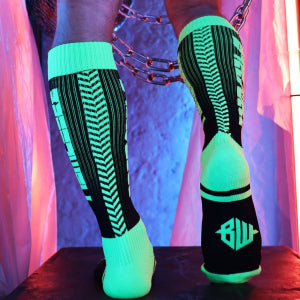Calcetines Altos Eternity Negro-Verde Neón