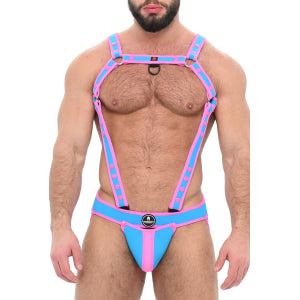 Conjunto Jock y Arnés Ejército Azul-Rosa