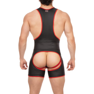 Singlet Cuerpo Kam Negro-Rojo