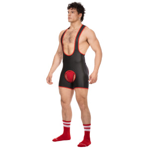 Singlet Cuerpo Kam Negro-Rojo