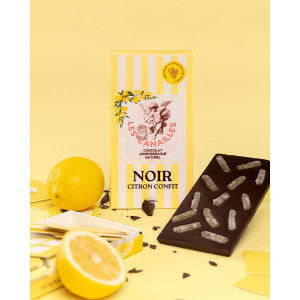 Tableta de chocolate negro afrodisíaco Limón confitado 100 g